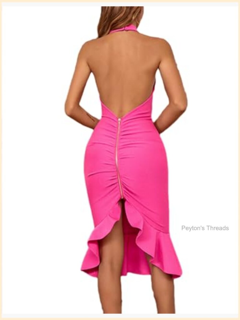 Halter Backless Mermaid Midi Bandage Dress for Wedding Party - Picture 2 of 6